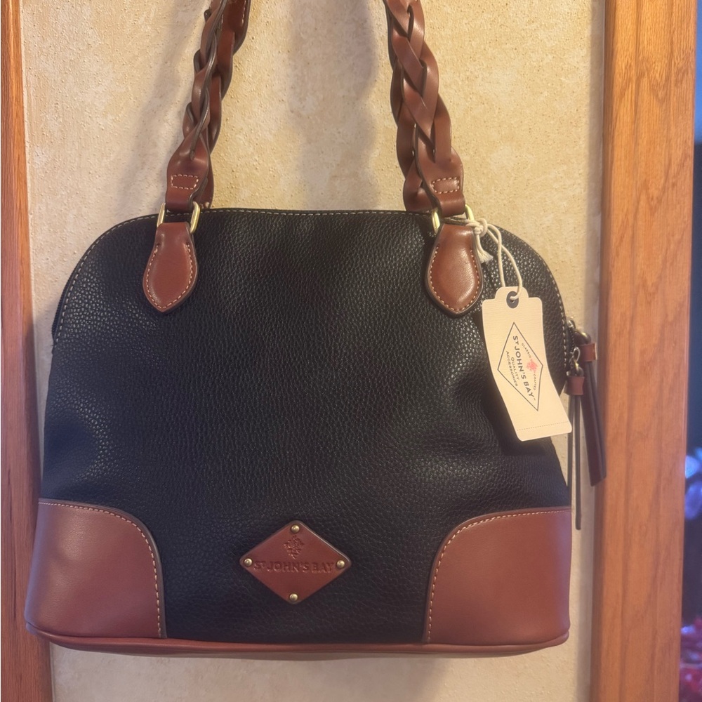 Elegant Black and Brown Satchel